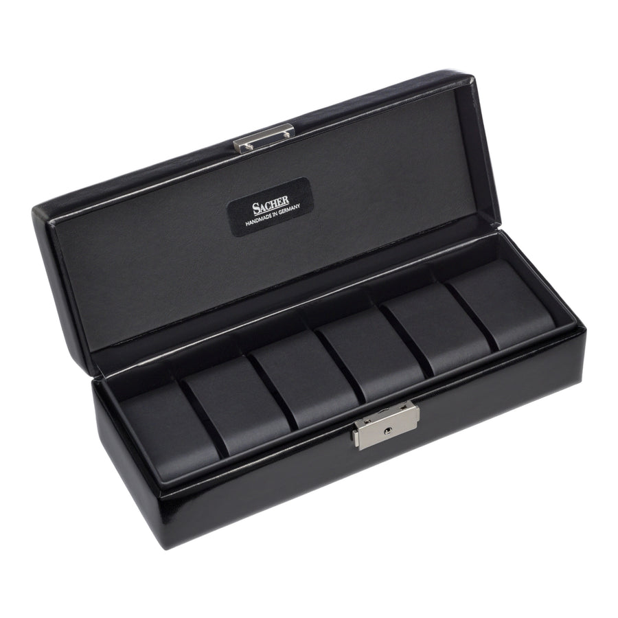 Watch case for 6 watches black exclusive / black