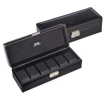 Watch case for 6 watches black exclusive / black