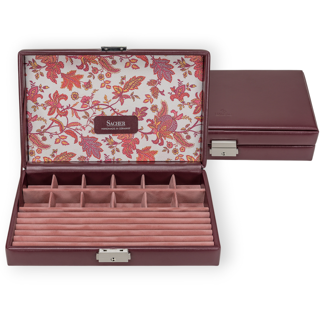 Ring- und Sammleretui florage / bordeaux