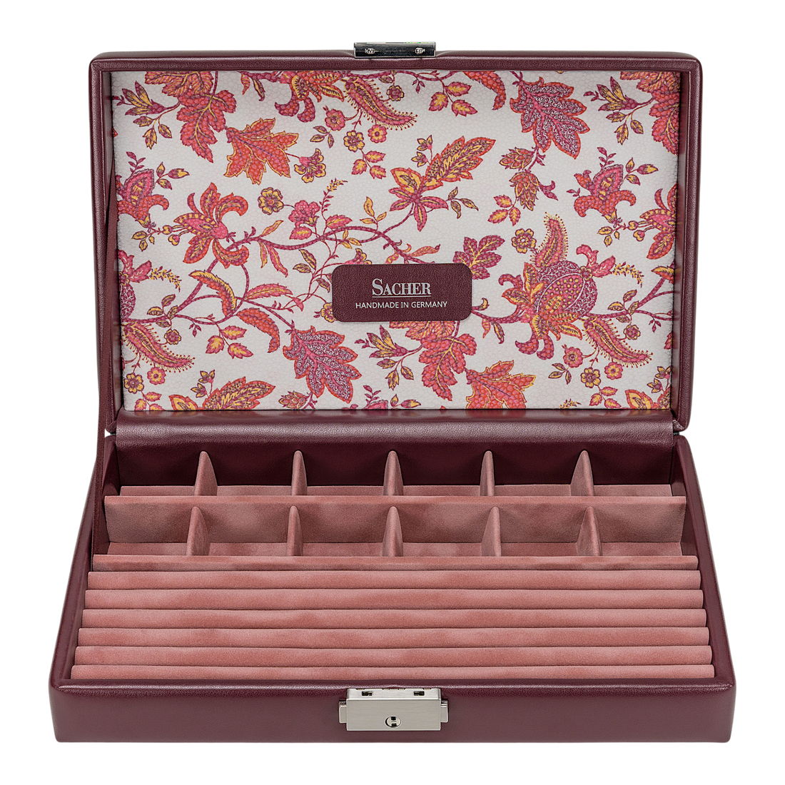 Ring- und Sammleretui florage / bordeaux