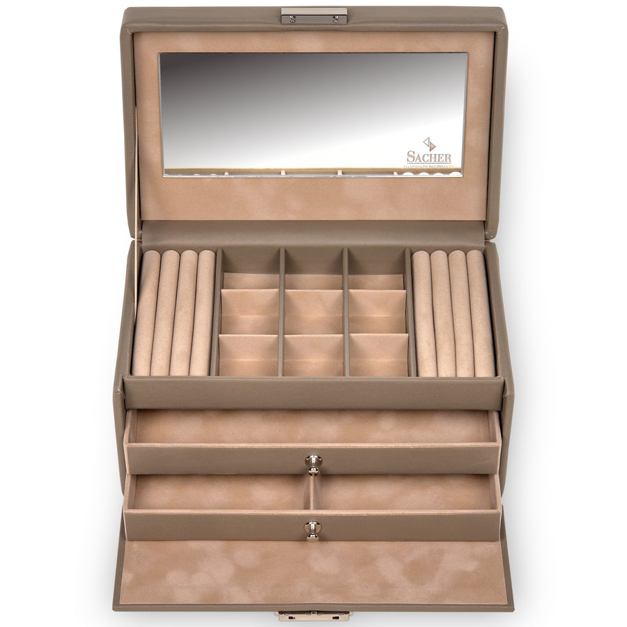 jewellery case Elly nature / taupe (leather)