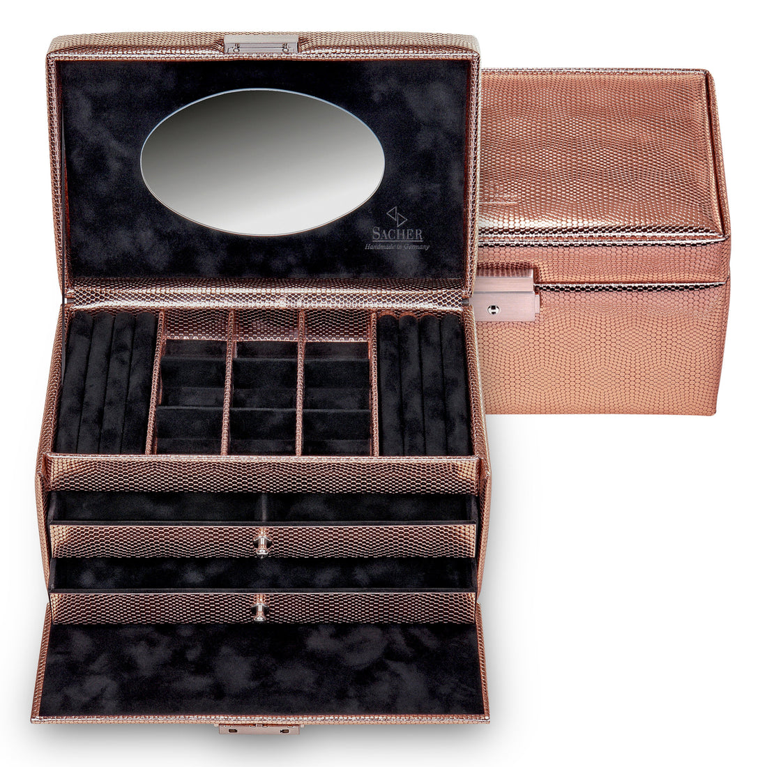 jewellery case Elly lagarto / rose gold