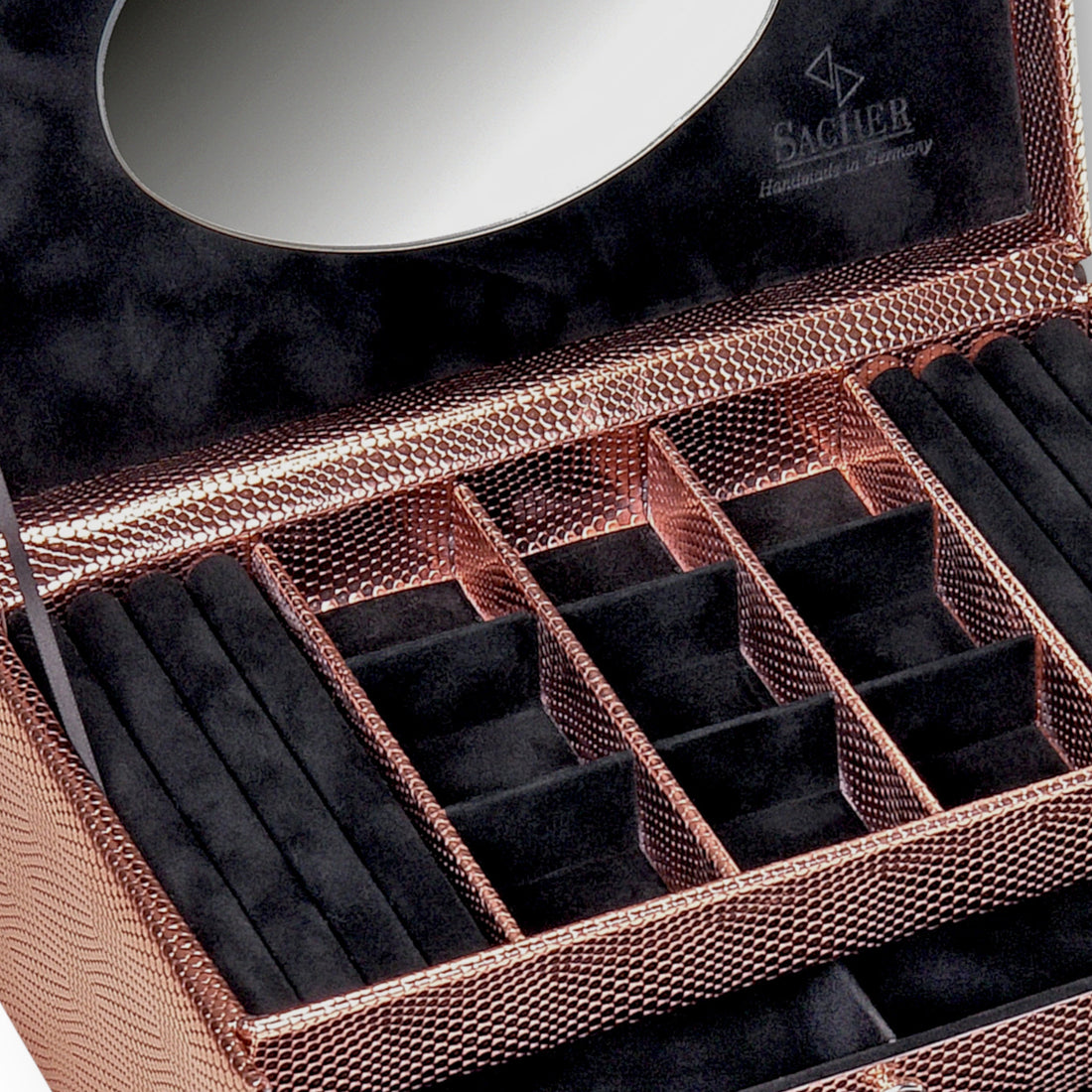 Jewelry box Elly lagarto / rose gold