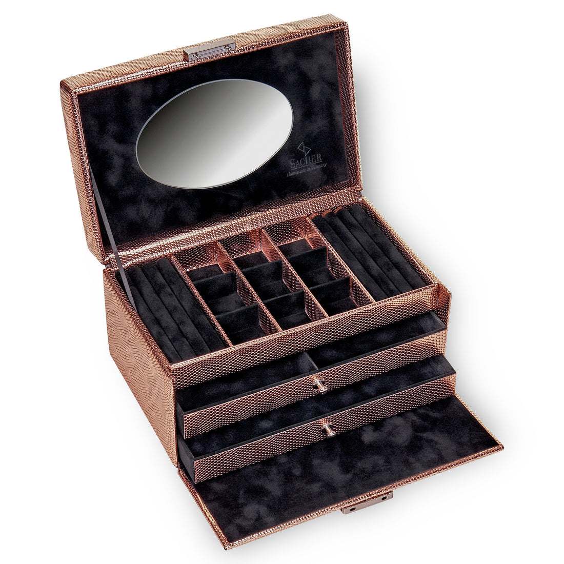 jewellery case Elly lagarto / rose gold