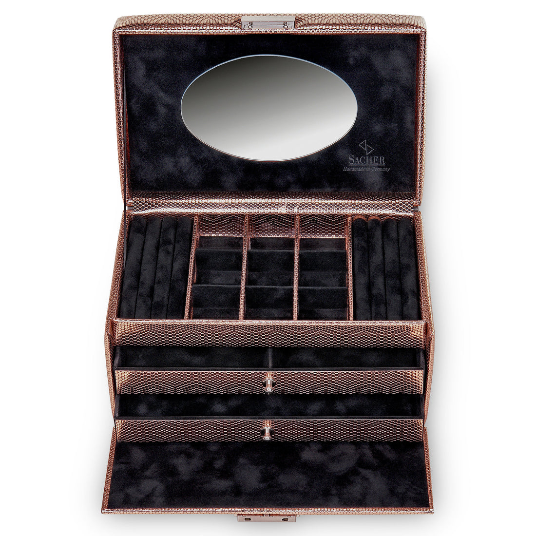 jewellery case Elly lagarto / rose gold