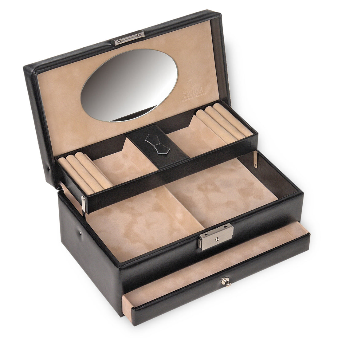 Schmuckkassette Hanna new classic / schwarz (Leder)