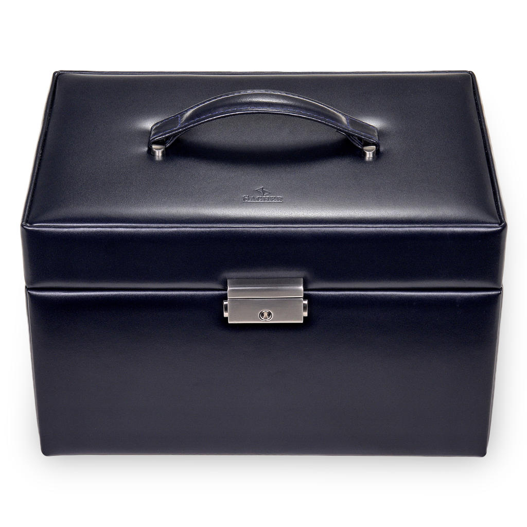 jewellery case Jasmin florage / navy (leather)